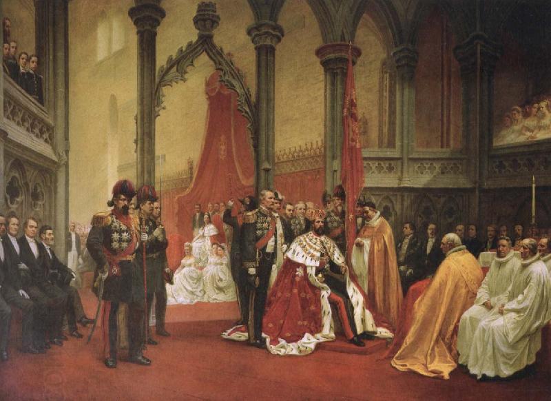 unknow artist kung oscar ii s kroning i trondbeims domkyrka den 18 juli 1873 China oil painting art